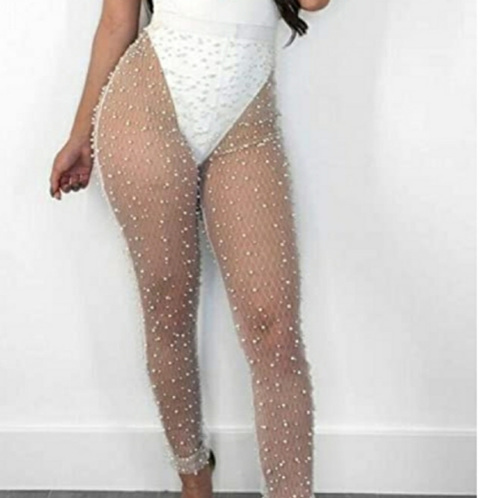 Brand new white pearl leggings size small